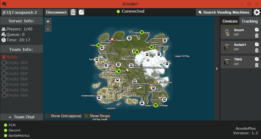 AnodePlus, Rust+ Bot GUI - Screenshot 2