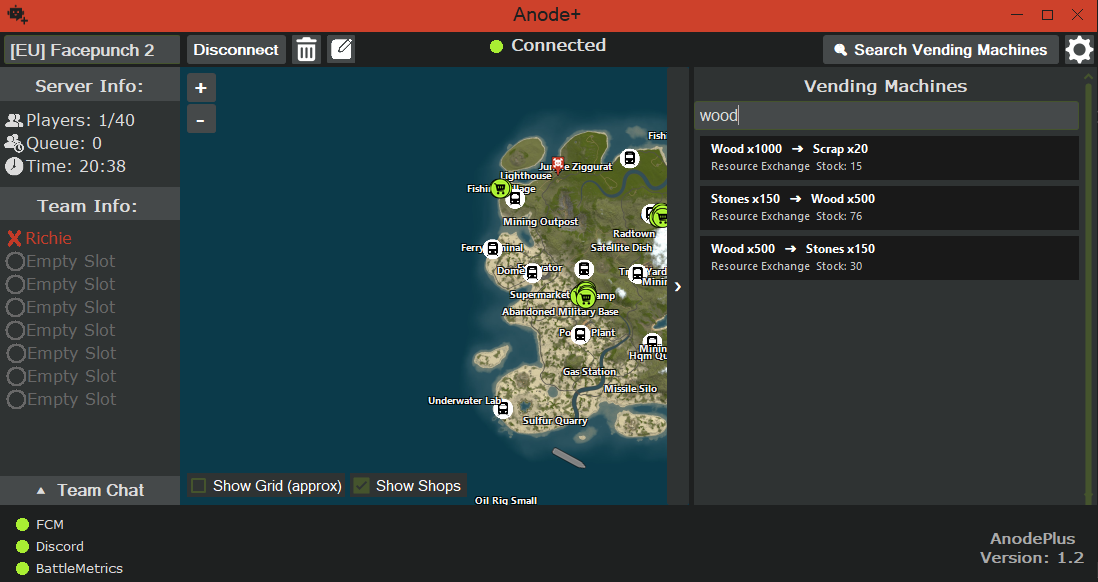 AnodePlus, Rust+ Bot GUI - Screenshot 3